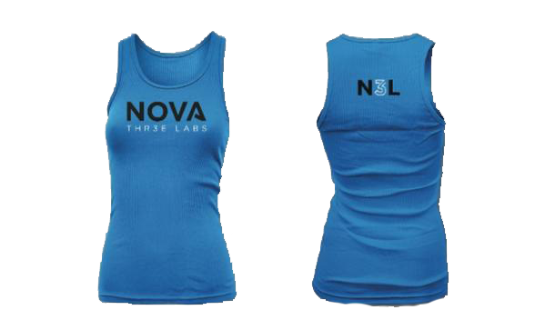 Womens blue Nova 3 Labs tank top