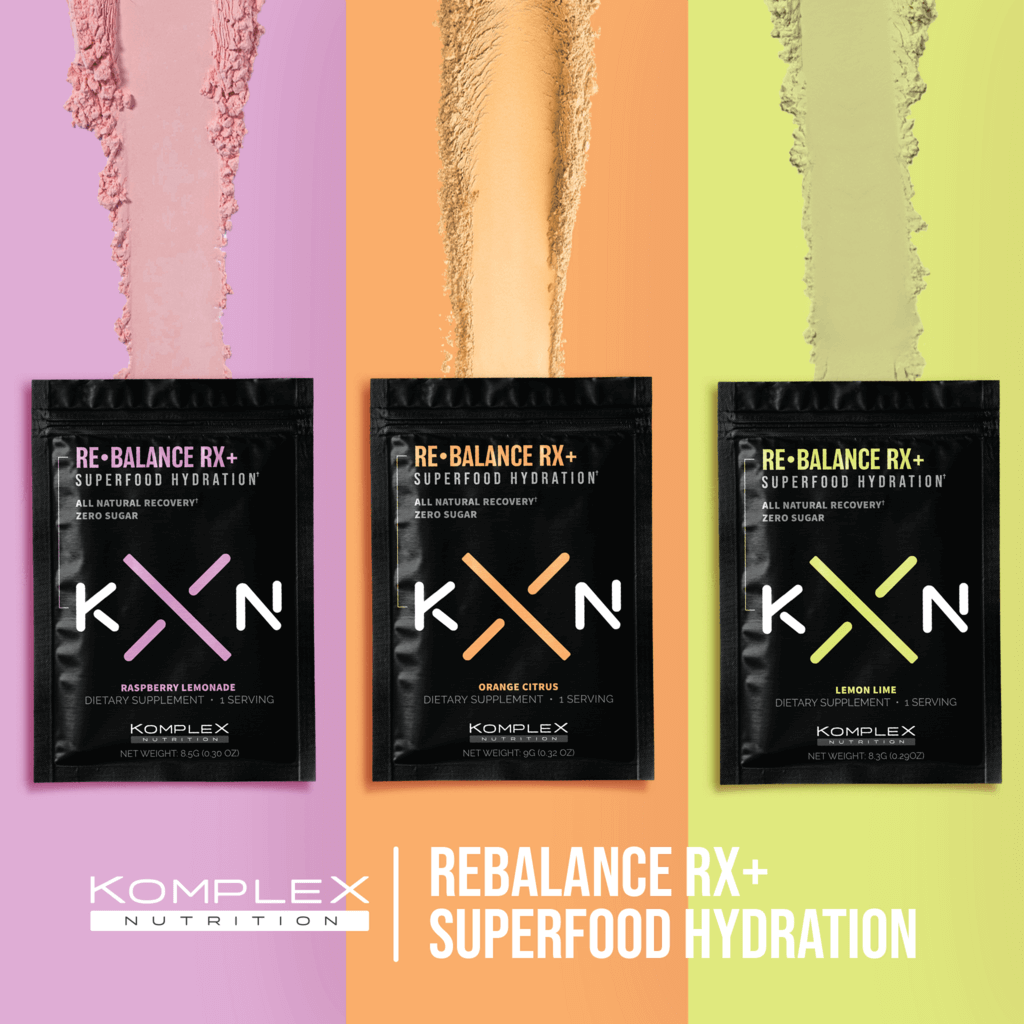 KompleX Nutrition ReBalance Rx+ Superfood Hydration Single Pack Flavors